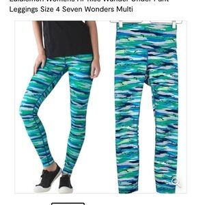 Lululemon Wunder under legging pants high rise seven wonders multi size 4